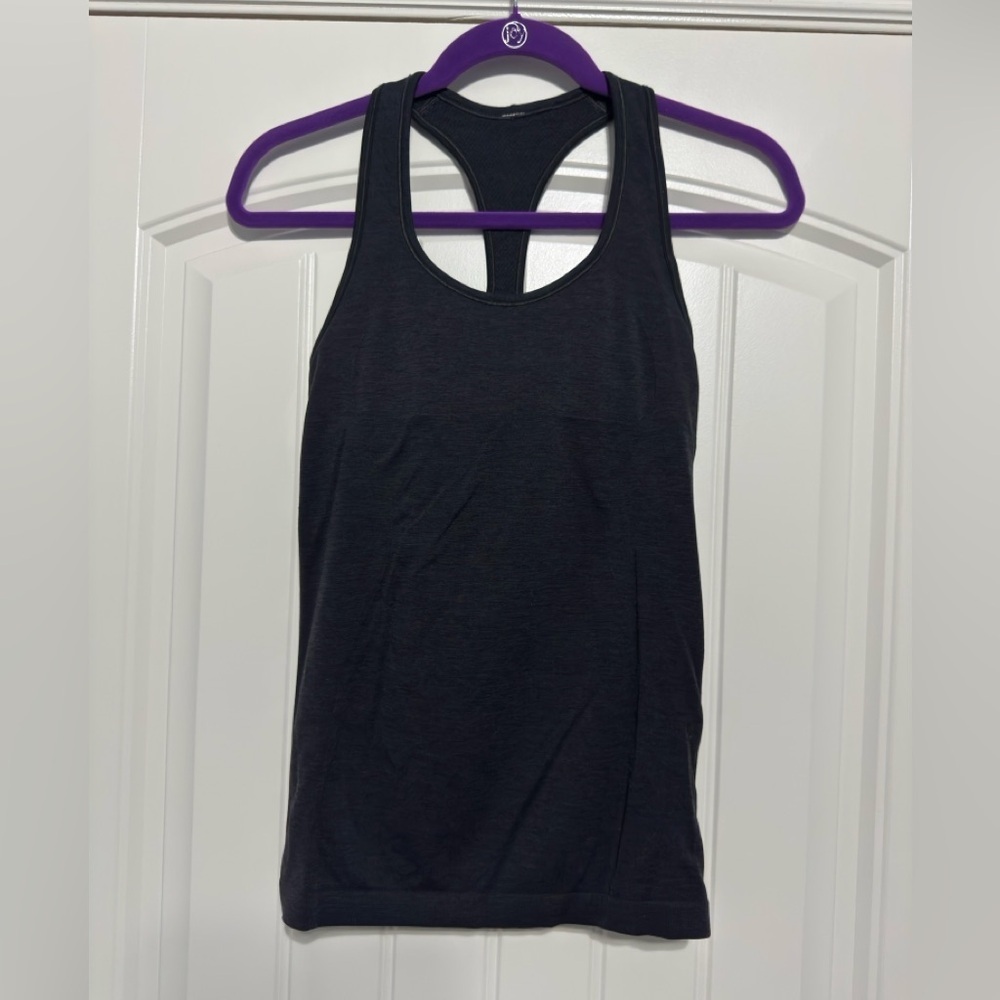 Lululemon Ebb & Flow Racerback Tank in Heathered Black